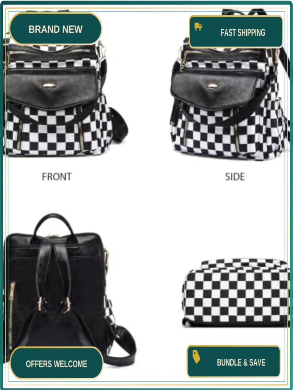 Nylon Backpack Purse Convertible Anti-Theft Shoulder Bag Travel Daypack - Picture 5 of 5